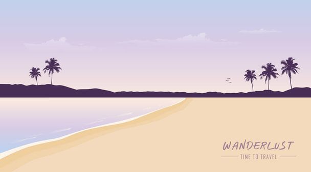 tajny raj plaża wanderlust czas podróżować lato wakacje tło - Wektor, obraz