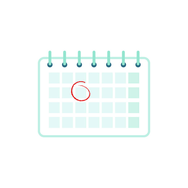 Calendar icon. Concept of organization appointment, schedule, deadline. Vector illustration, flat design - Vector, Image