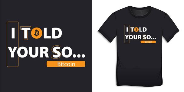 Bitcoin text, t-shirts graphic design vector - Vector, Image