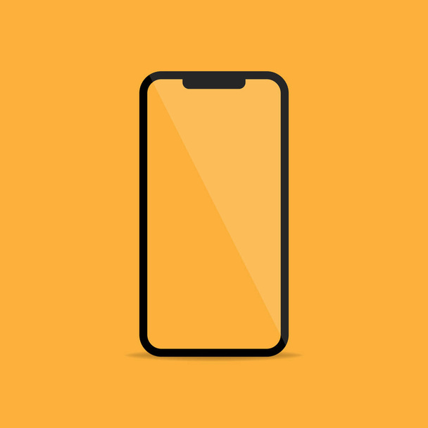 New realistic smartphone display mockup isolated on orange background Vector illustration EPS 10 - Vector, Image