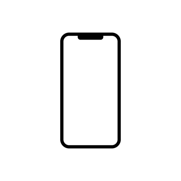 Pantalla Smartphone negra aislada sobre fondo blanco Ilustración vectorial EPS 10 - Vector, imagen