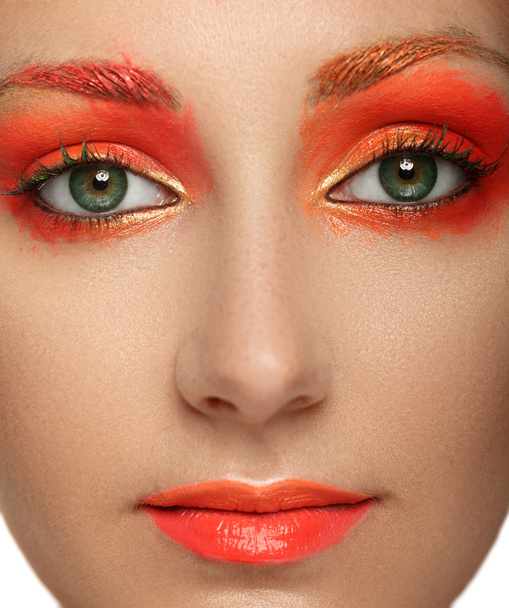 Creative makeup. Beauty Model Woman Face closeup - Photo, Image