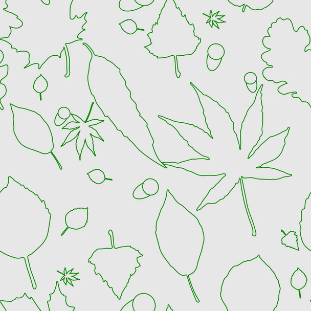 Moderno patrón de hoja hermosa. Dibujo de hojas sobre fondo - Vector, Imagen