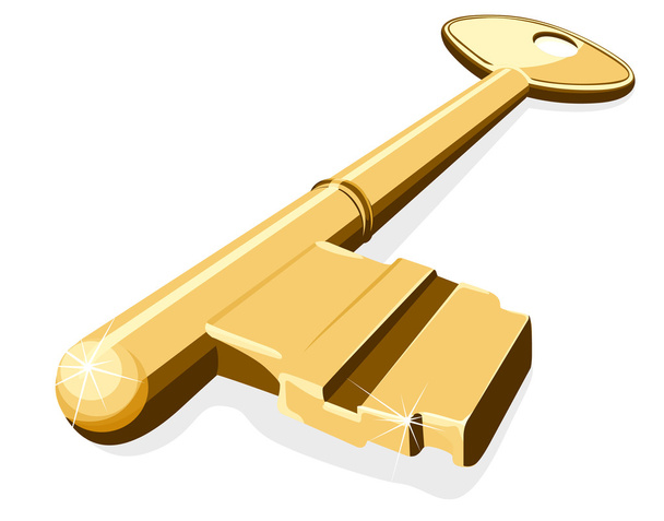 Golden key - Vector, Image