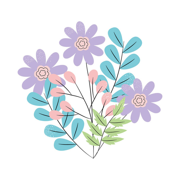 барвисті квіти і дизайн листя
 - Вектор, зображення