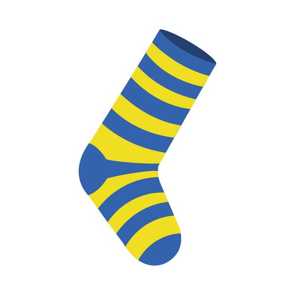 concepto de día de síndrome descendente, icono de calcetín rayado, diseño colorido - Vector, Imagen