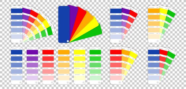 Grande set di tavolozza di colori diversi. Illustrazione vettoriale su sfondo trasparente. - Vettoriali, immagini