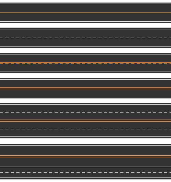Set di strade di design diverso su sfondo bianco. Illustrazione vettoriale. - Vettoriali, immagini