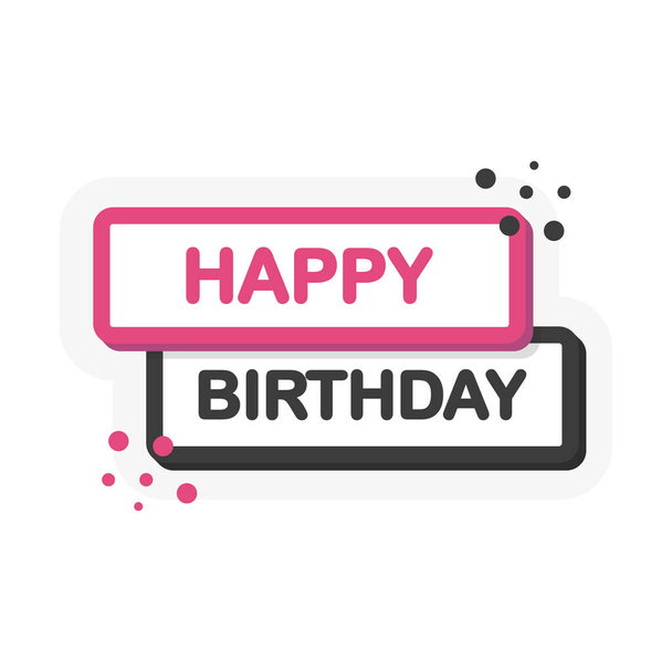 Flat banner with happy birthday speech bubble. Banner for business, marketing and advertising on white background. Vector - Vector, Image