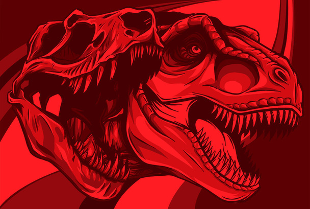 Tyrannosaurus rex kallo fossiilinen vektori kuvitus suunnittelu - Vektori, kuva