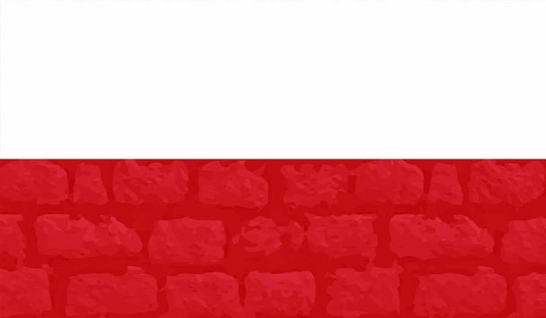 Polnische Grunge-Flagge. Vektor isoliert im Hintergrund - Vektor, Bild