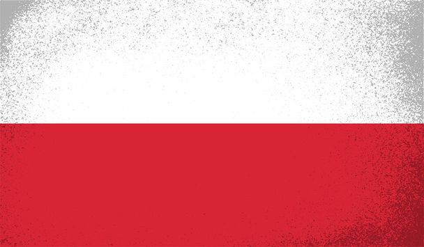 Polska flaga grunge. Wektor izolowany na tle - Wektor, obraz