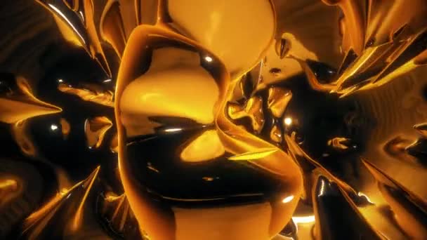 Abstrato ouro 3D brilhante interior câmara textura fundo laço - Filmagem, Vídeo