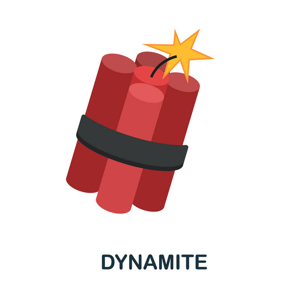 Dynamite flat icon. Color simple element from weapon collection. Creative Dynamite icon for web design, templates, infographics and more - Vector, Image