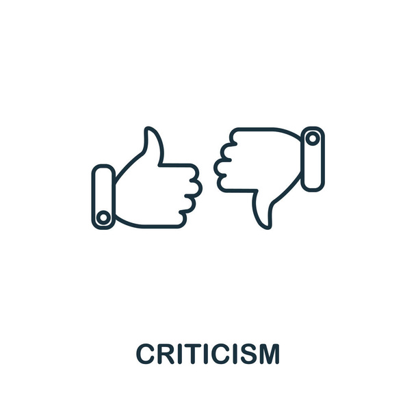 Kritik-Ikone. Einfaches Element aus der Management-Sammlung. Kreative Kritik-Ikone für Webdesign, Vorlagen, Infografiken und mehr - Vektor, Bild