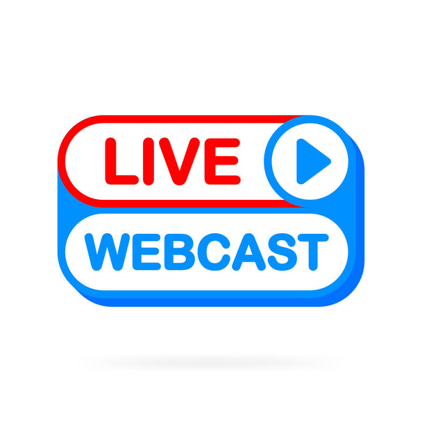 Live banner in flat style on white background. Social media concept. Live, free, video tutorials, webinar, webcast, stream, streaming, football. Vector illustration - Vector, Image