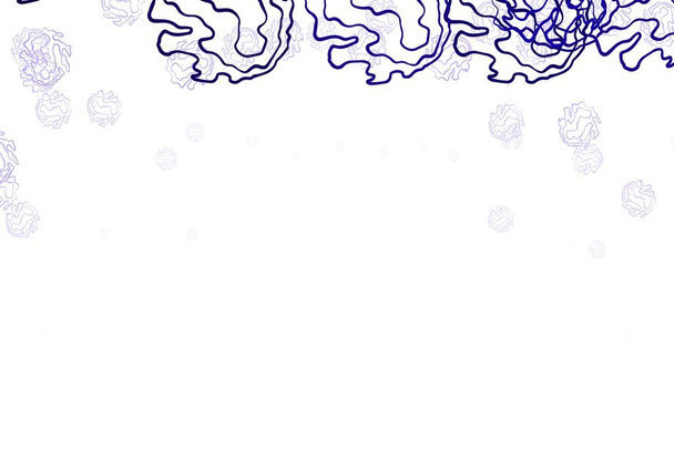 Hellvioletter Vektorhintergrund mit Flecken, Linien. Dekorative Gestaltung im abstrakten Stil mit Blasen, Linien. Muster für schöne Webseiten. - Vektor, Bild