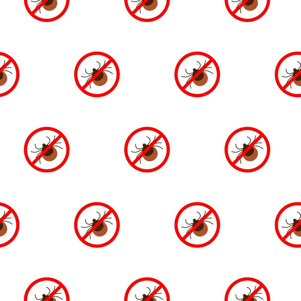 No mite tick sign pattern repeat seamless in black color for any design. - Vector, Image