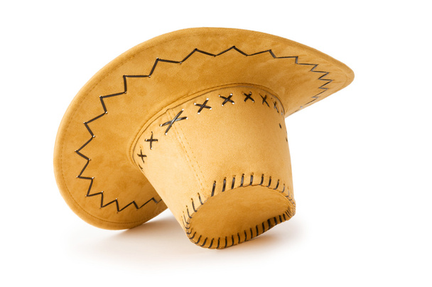 Sombrero vaquero aislado en el fondo blanco
 - Foto, imagen