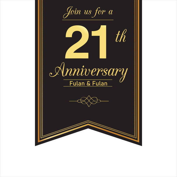 21 Año Celebración del aniversario Vector Plantilla Diseño Ilustración - Vector, Imagen