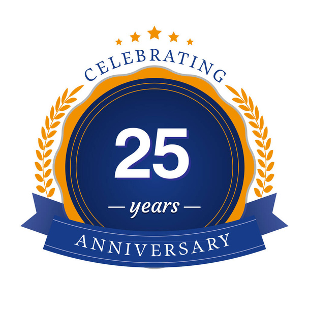 25 años Celebración del aniversario Vector Plantilla Diseño Ilustración - Vector, Imagen
