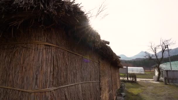 Traditionelles Reetdachhaus in Ulleungdo, Korea - Filmmaterial, Video