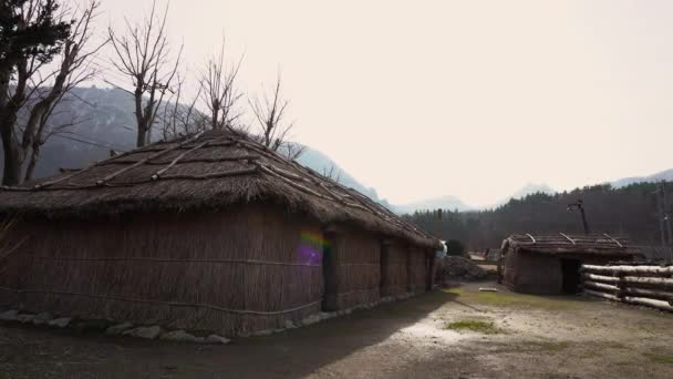 Hagyományos nádtetős ház Ulleungdo, Korea - Felvétel, videó