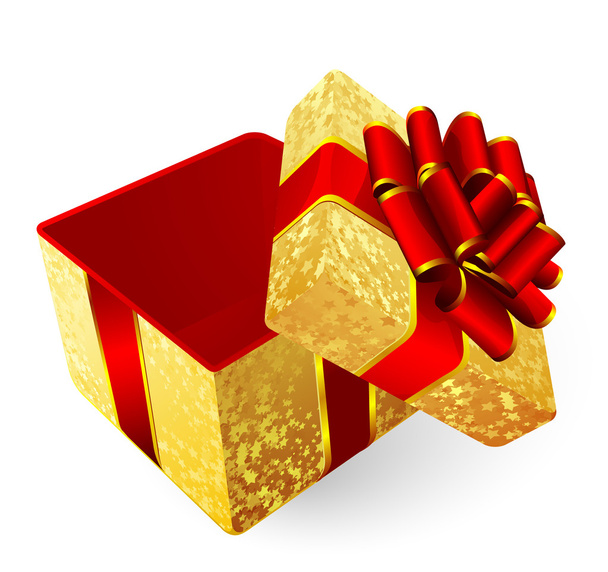 Golden gift box. - Διάνυσμα, εικόνα