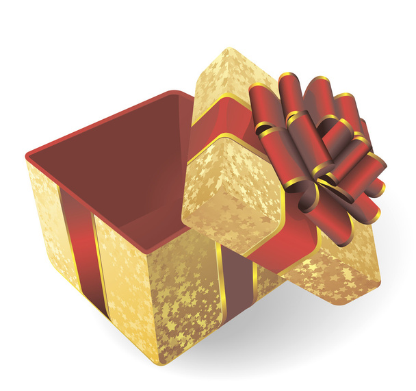 Golden gift box. - Вектор,изображение