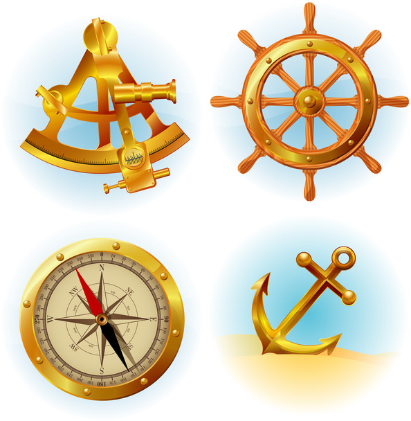 Sea travel icons. - Vektor, obrázek