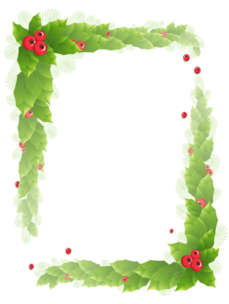 Holly frame. - Vector, Image