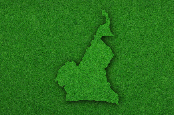 Карта Камеруна на зеленом войлоке - Фото, изображение