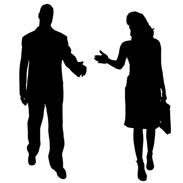 Vector silhouettes of business people. - Vector, Image