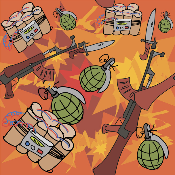Rikollisuus, sota, terrorismi laatoitettu tausta
 - Vektori, kuva