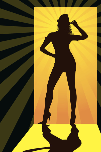 Woman getting undressed - Vector, Image