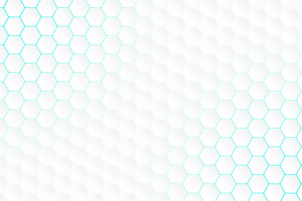 Fondos de hexágono plano blanco. Gráficos geométricos hexagonales para presentación digital. Fondos de pantalla simples multifuncionales con geo tracería en estilo moderno abstracto. superficie de moda mosaico decorativo. - Vector, Imagen