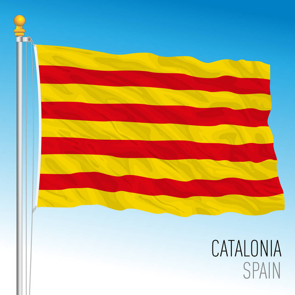 España, bandera regional de Cataluña, comunidad autónoma de España, Unión Europea, ilustración vectorial - Vector, imagen