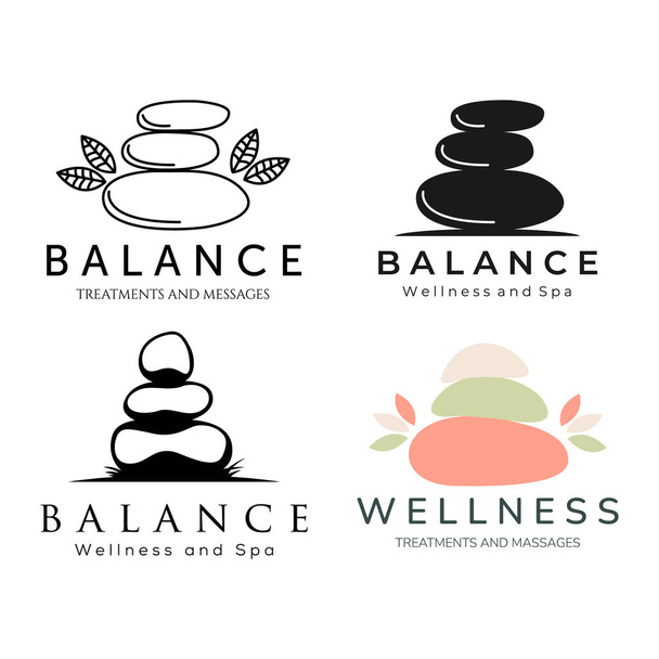 steen wellness balans set collectie pictogram logo vector template illustratie ontwerp - Vector, afbeelding