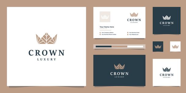 Élégante conception de couronne de logo simple, symbole pour le royaume, roi et leader. - Vecteur, image