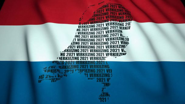Cámara de Representantes Elección en los Países Bajos concepto. Elección 2021 texto en holandés - Foto, Imagen