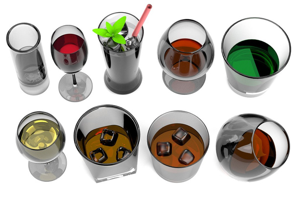 realistische 3D-Darstellung von Alkoholgetränken - Foto, Bild