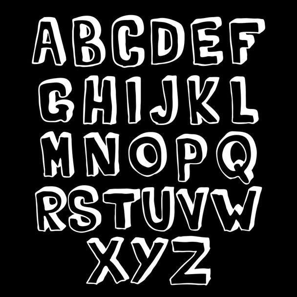 Black and white alphabet volume - Διάνυσμα, εικόνα