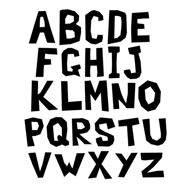 Black and white square alphabet - Vektor, Bild