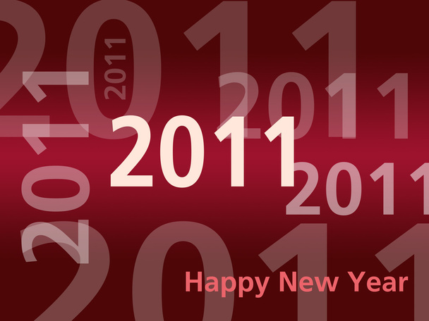 šťastný nový rok karta - 2011 - červená - Fotografie, Obrázek