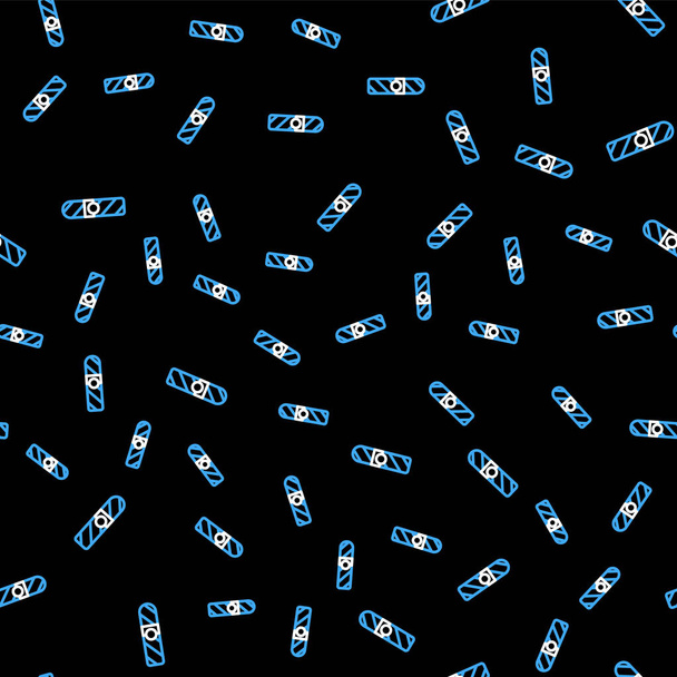 Line Cigar pictogram geïsoleerd naadloos patroon op zwarte achtergrond. Vector - Vector, afbeelding