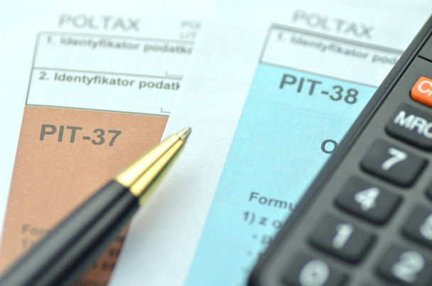 Closeup of polish tax forms - Foto, afbeelding