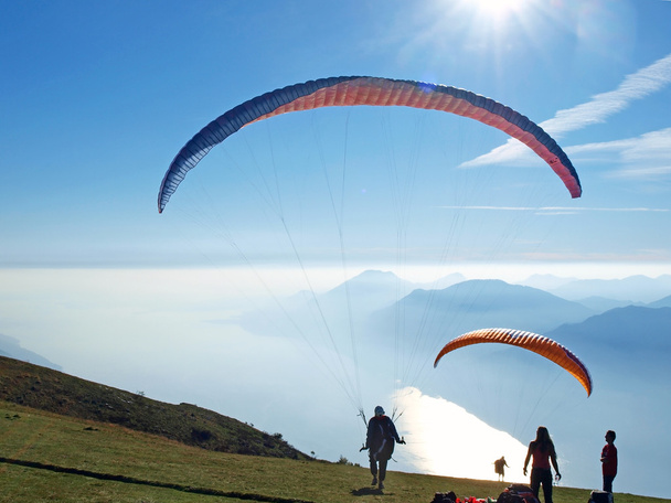 Paragliders in the mountains - Photo, Image