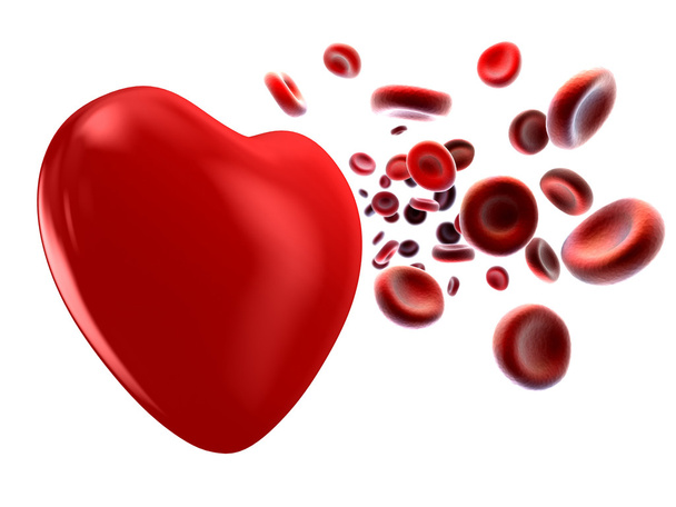Flow of blood and heart - Фото, изображение