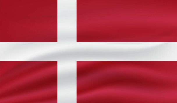 Данський прапор з текстурою гранджу. Векторний фон. - Вектор, зображення