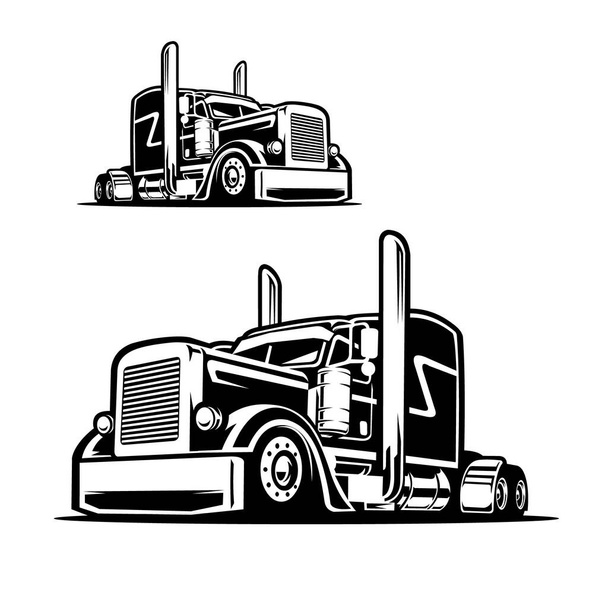 Semi truck vector isolated image front side view - Vector, Image